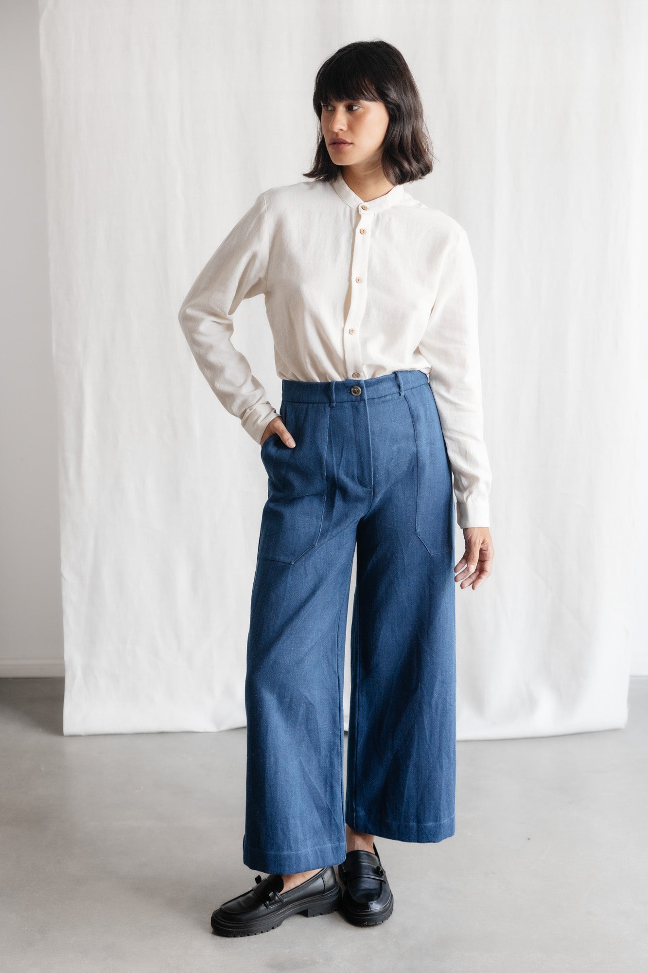 Jyoti Fair Works Damen vegan Hose Damini Denim Blau