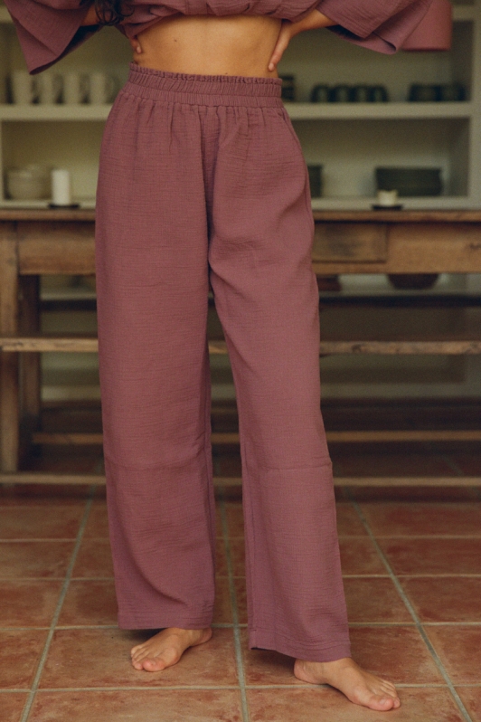 NÃ©nÃ©s Damen vegan Hose Mimosa Mauve