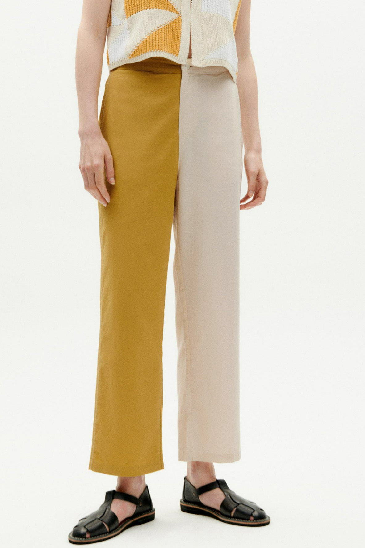 Thinking mu Damen vegan Hose Mariam Patched Gelb