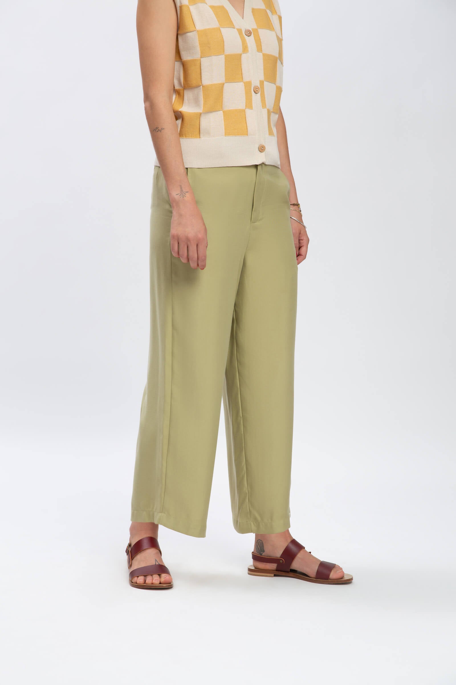 MATONA Damen vegan Hose Tencel SchiefergrÃ¼n