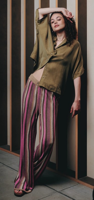 KOMODO Damen vegan Hose Knit Talith Stripe Multicolour