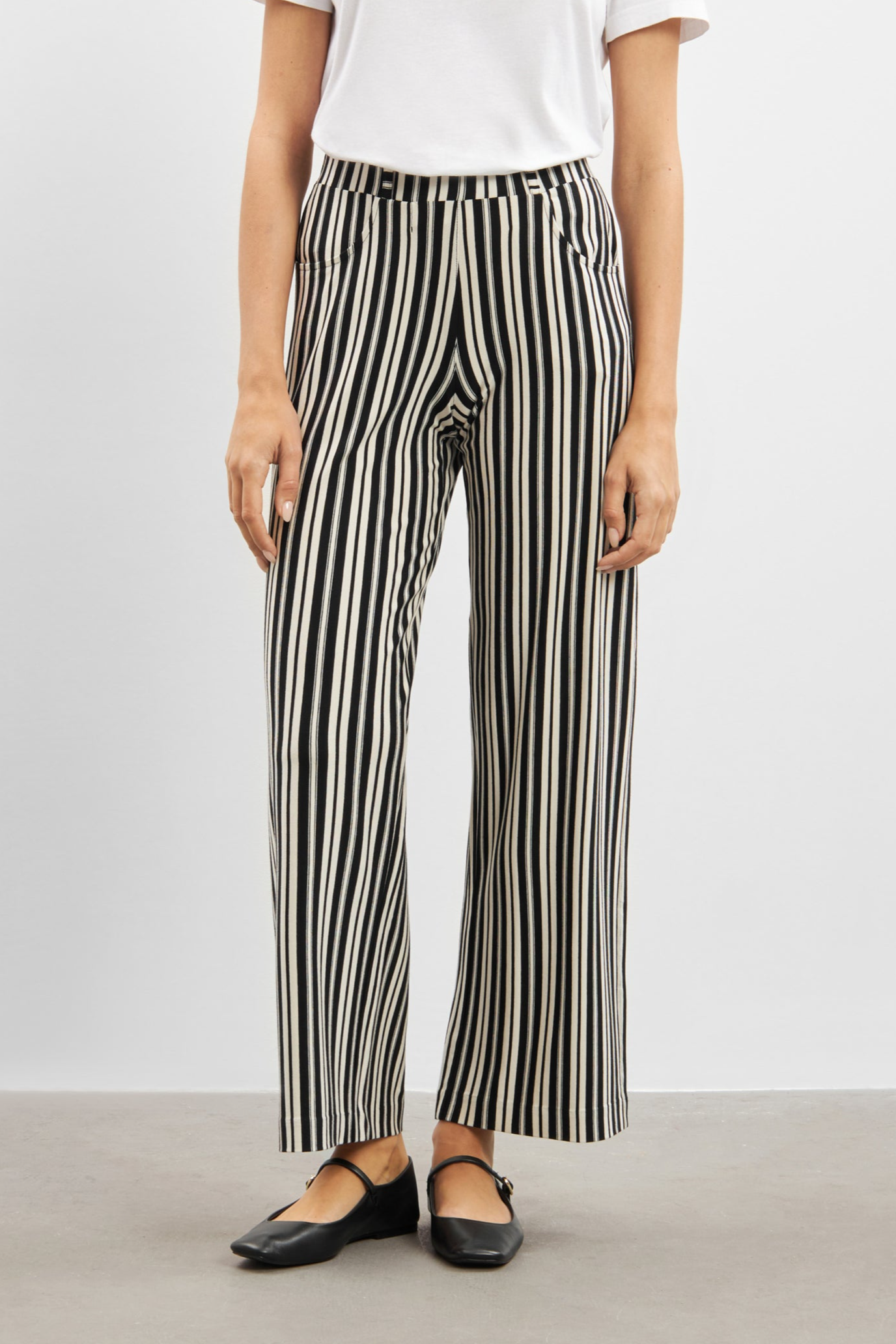 LAURIE Damen vegan Hose Donna Loose Jersey Sl Elegant Stripe