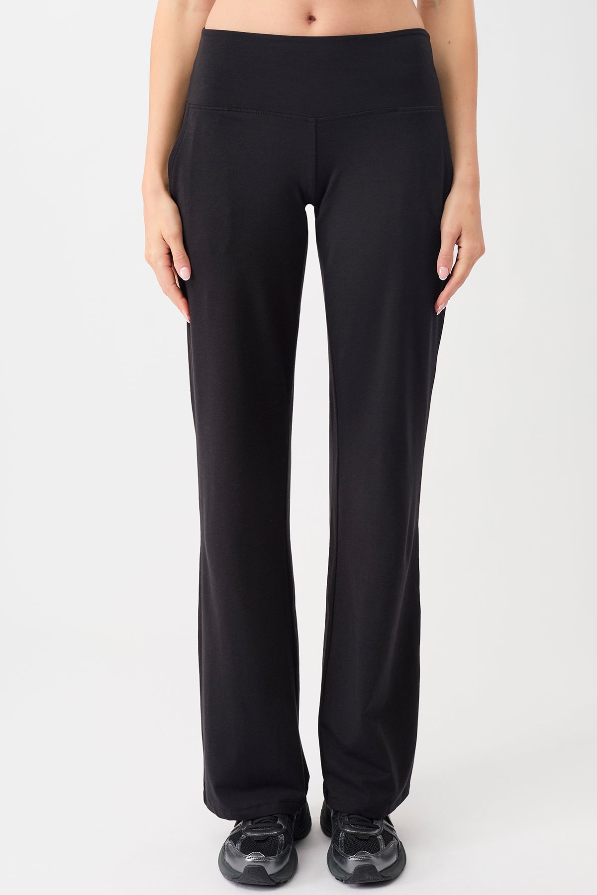 Mandala Damen vegan Hose Wide Leg Workout Schwarz