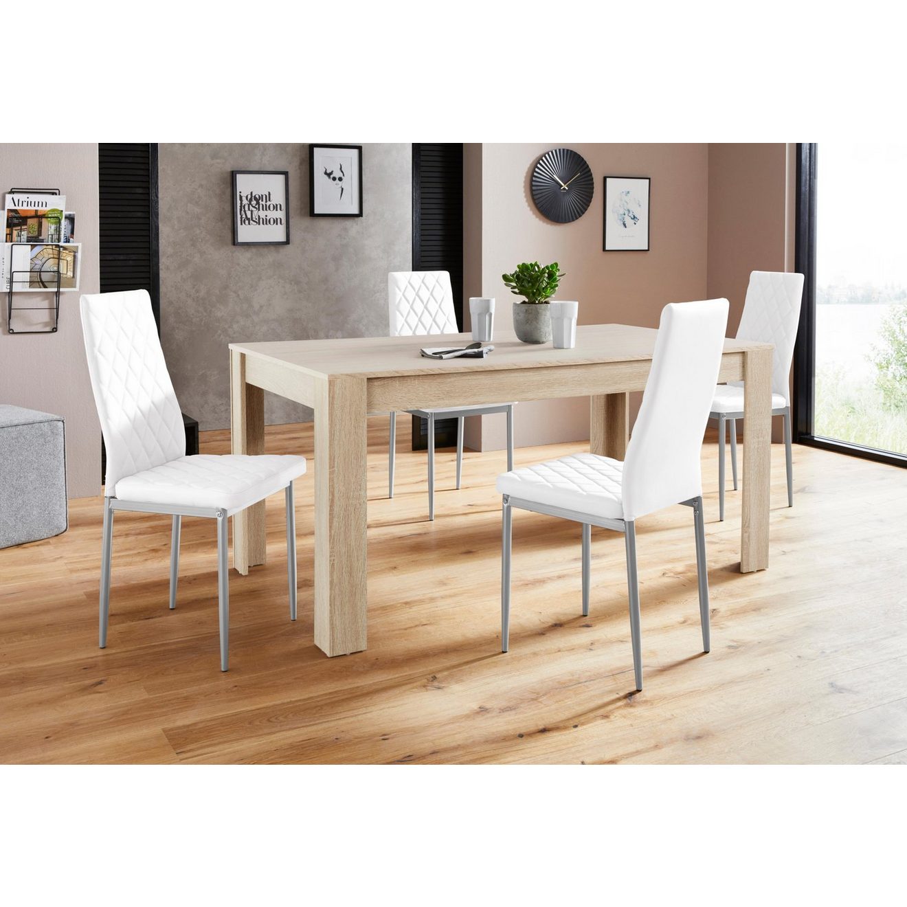 INOSIGN Eethoek Lynn160/Brooke Tafel met 4 stoelen (set, 5-delig)