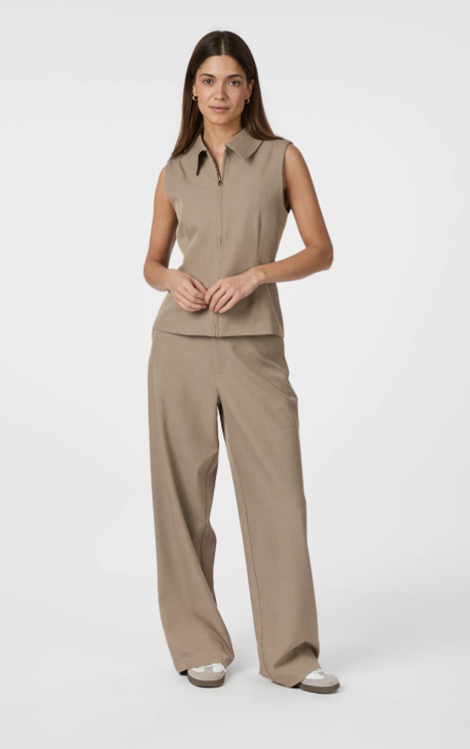 Neo Noir Emmet Structure Pants Dark Taupe