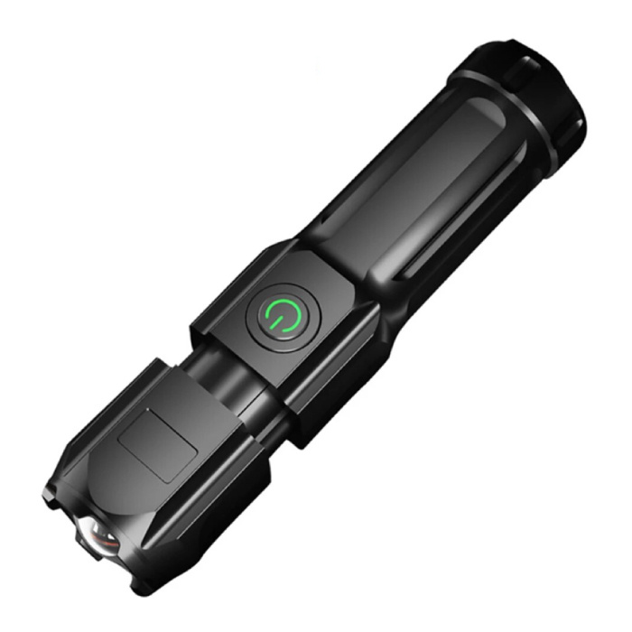 Stuff Certified Zoom LED Zaklamp - USB Oplaadbaar High Power Intrekbaar XPE Licht Waterdicht Zwart