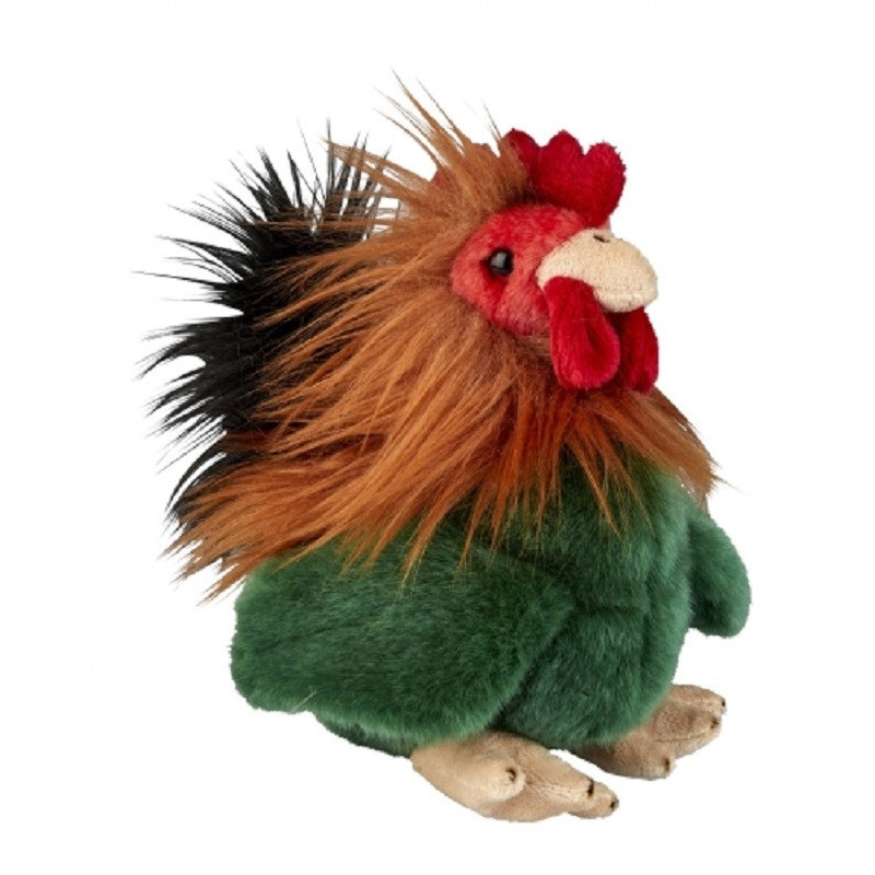 Ravensden Pluche kip/haan - knuffel haan - 18 cm - Kippen/hanen boerderijdieren knuffels -