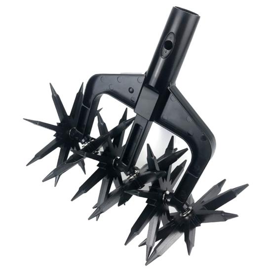 Refreshing Home Roterende Cultivator Gereedschap Handbediende Tuincultivator met Tanden Draagbare Losmaakaarde Veelzijdige Tuincultivator Roterende Helmstok zwart