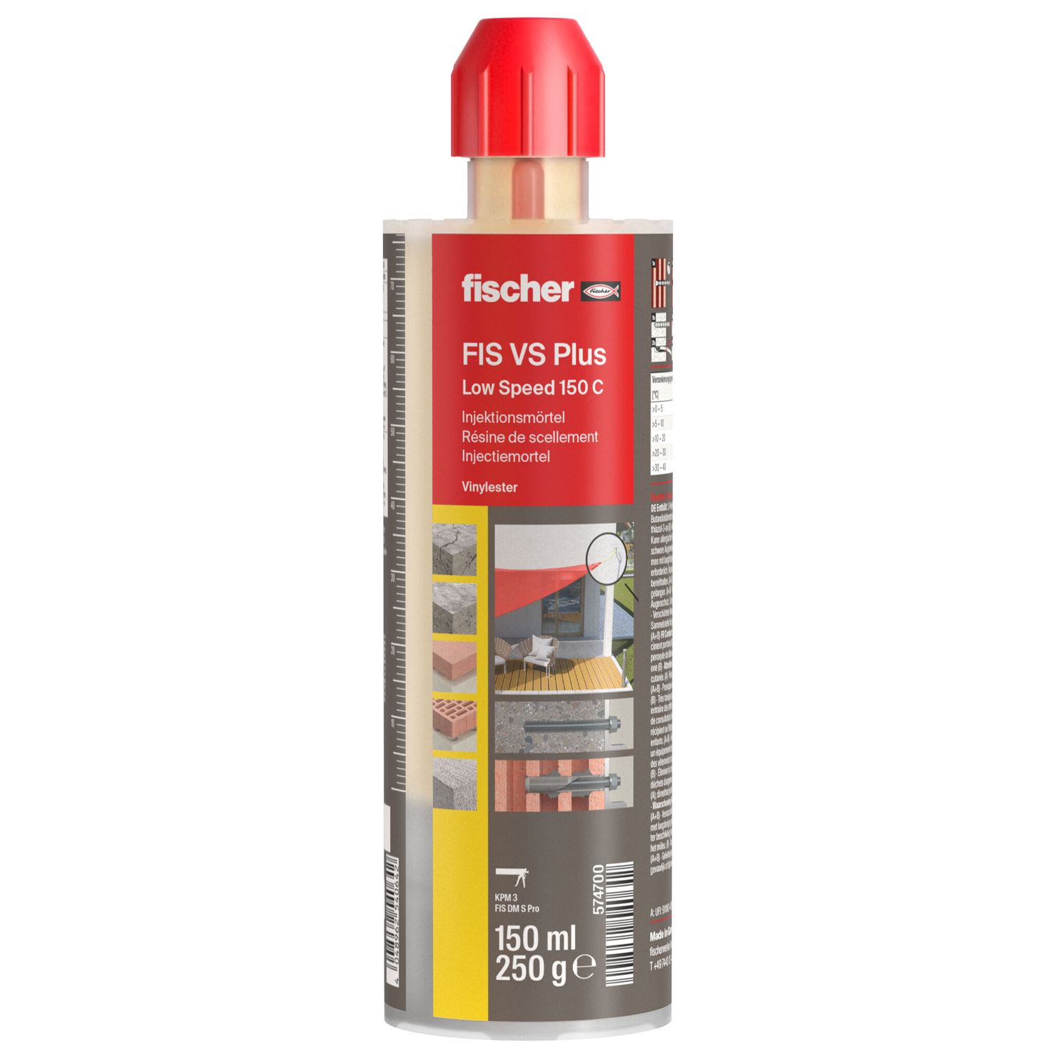 Fischer Hybride Injectiehars Op Basis Van Vinylester Fis Vs Plus Low Speed 150 C - 150 Ml + 2 Mengmonden