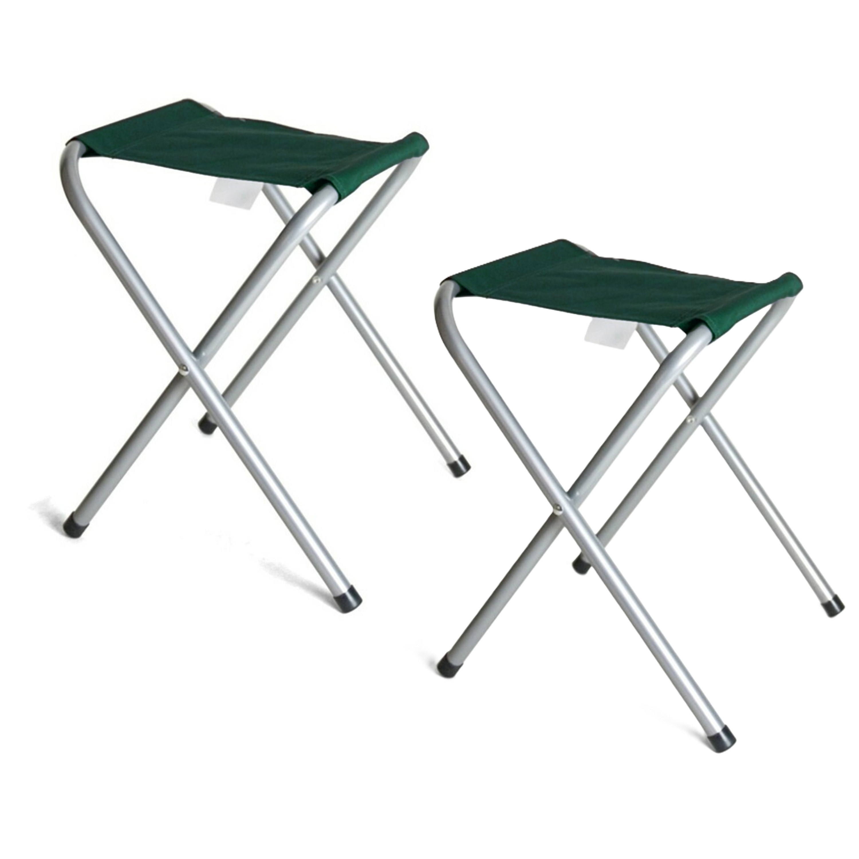 Gerimport Opvouwbare stoel - 2x - groen - kunststof/metaal - 35 x cm - klapstoel camping -