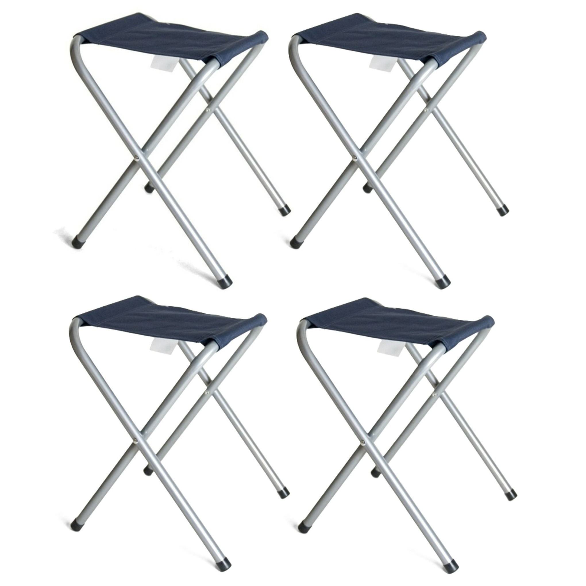 Gerimport Opvouwbare stoel - 4x - blauw - kunststof/metaal - 35 x cm - klapstoel camping -