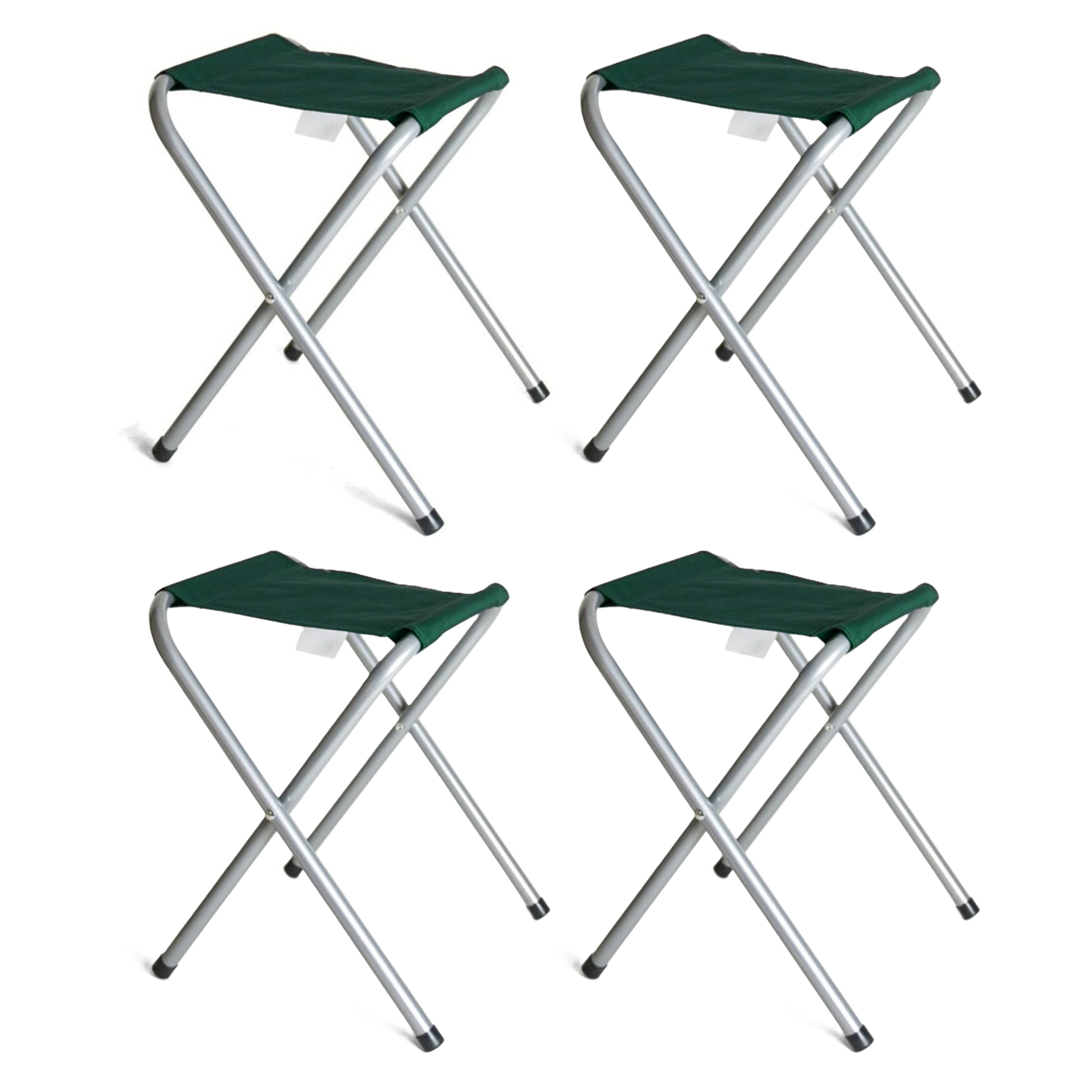 Gerimport Opvouwbare stoel - 4x - groen - kunststof/metaal - 35 x cm - klapstoel camping -