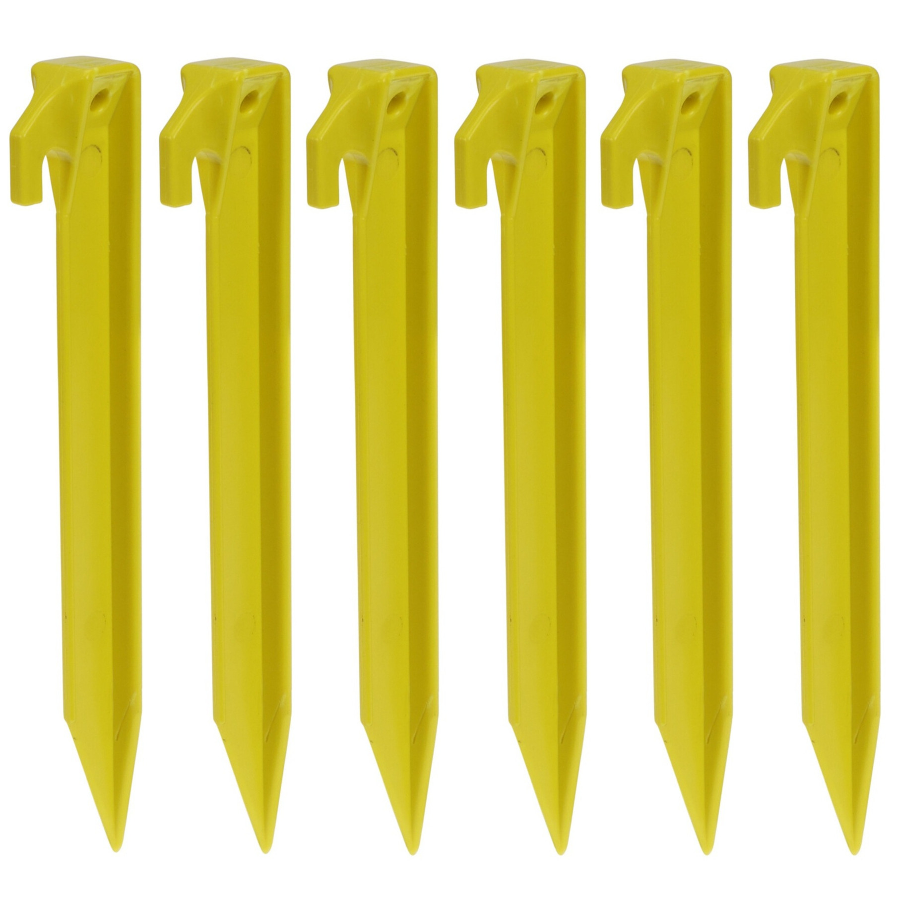 Redcliffs tentharingen - pennen - 72x - geel - kunststof - 23 cm - voor diverse ondergronden -
