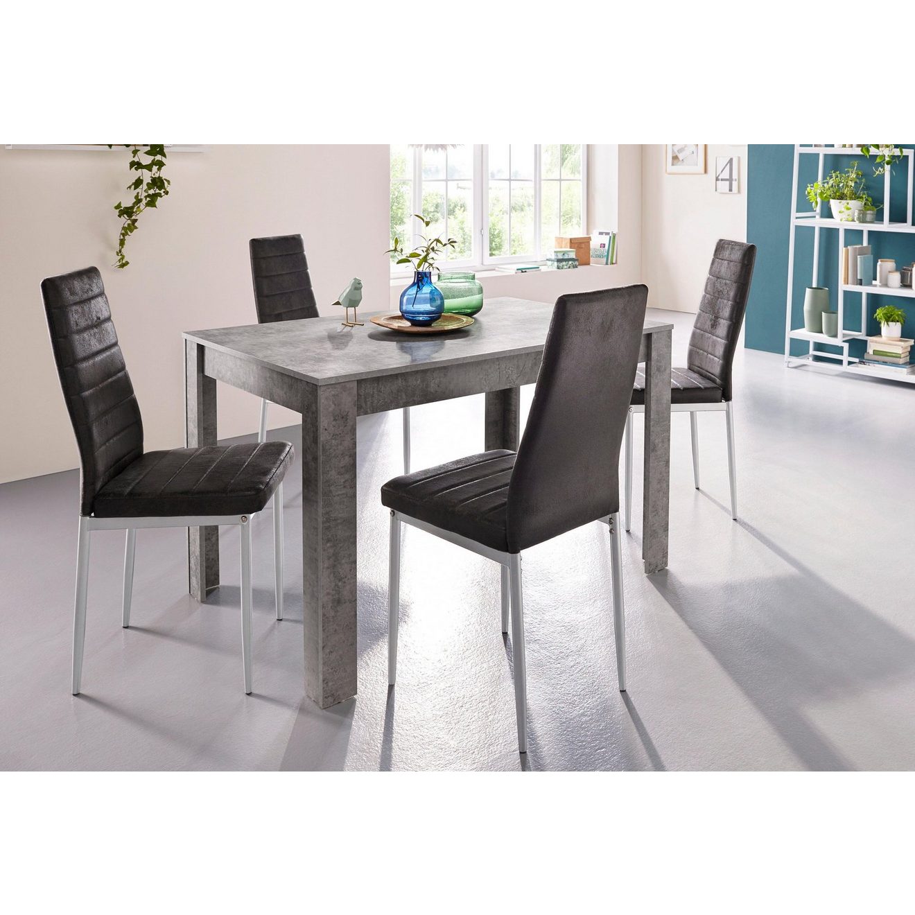 INOSIGN Eethoek Met tafel en 4 stoelen Tafelbreedte 120 cm eetkamer set, tafelgroep (set, 5-delig)