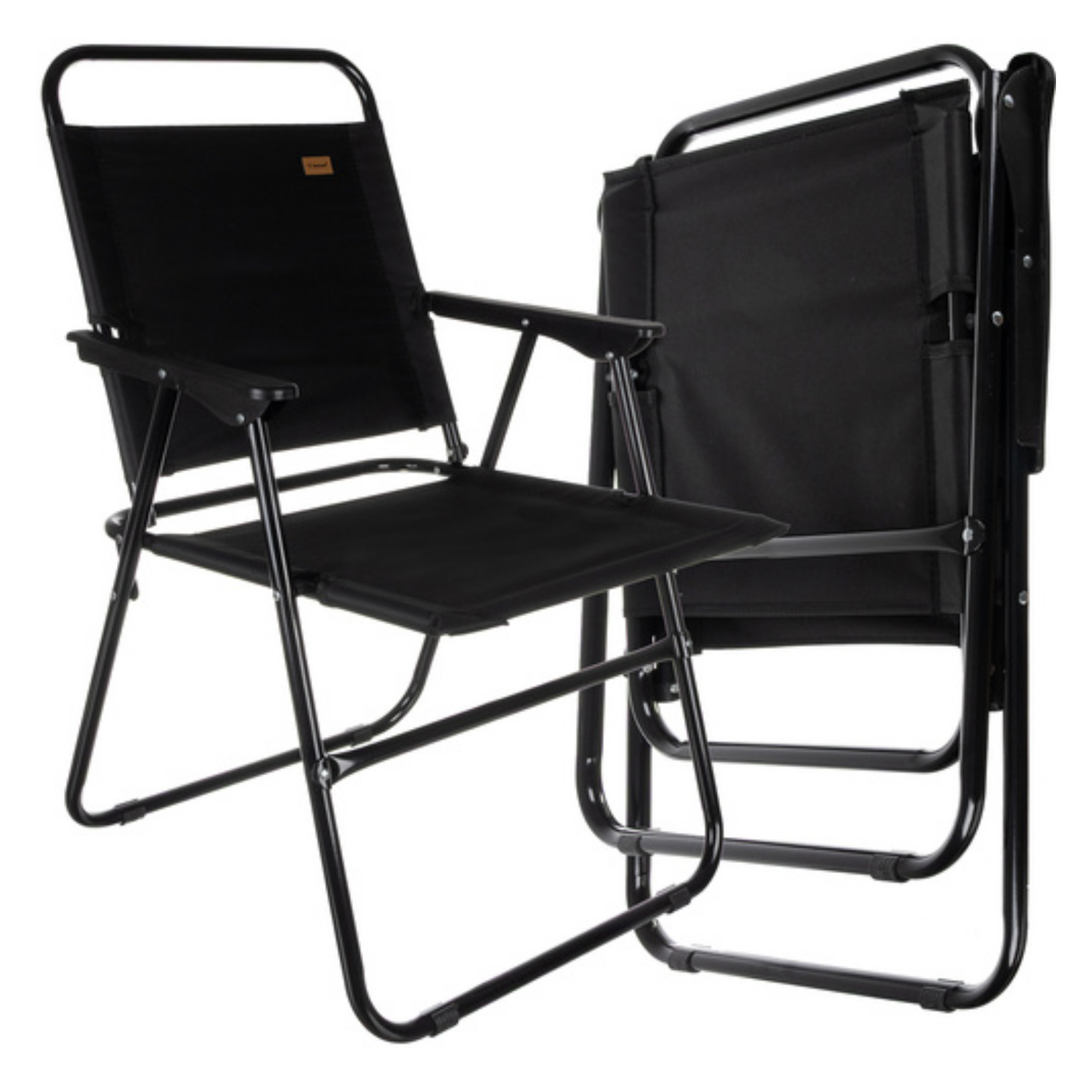 Trizand Klapstoel - zwart - 80 x 49 x 52 cm - tot 150 kilo - opvouwbaar - visstoel/campingstoel -