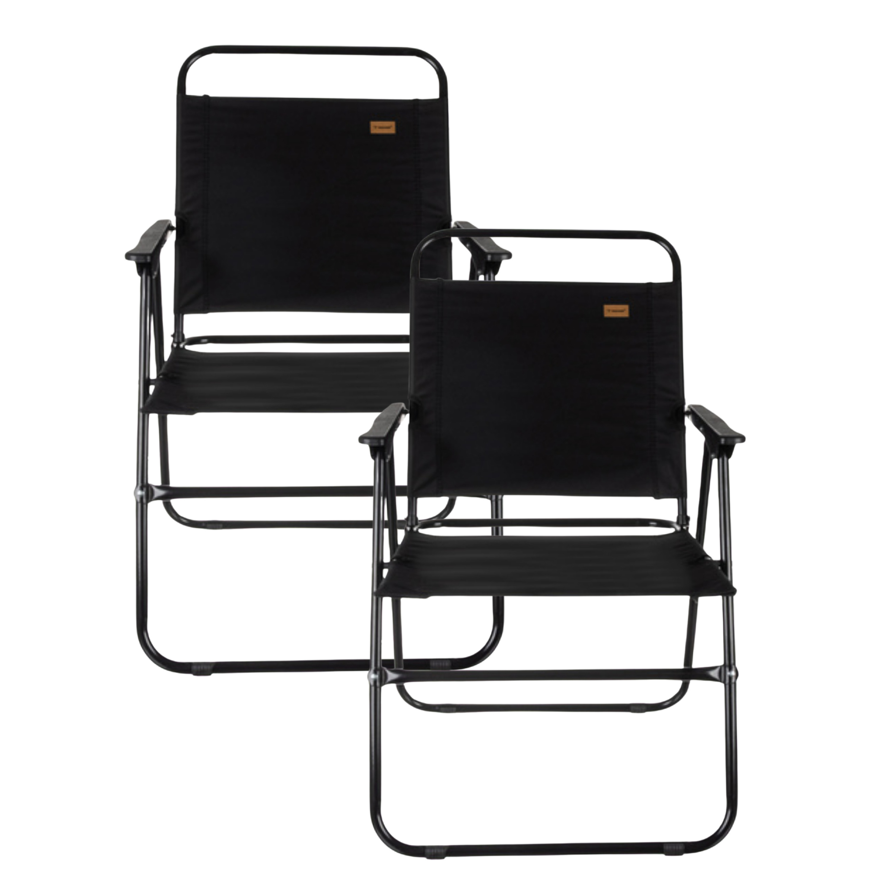 Trizand Klapstoel - 4x - zwart - 80 x 49 x 52 cm - tot 150 kilo - opvouwbaar - visstoel/campingstoel -