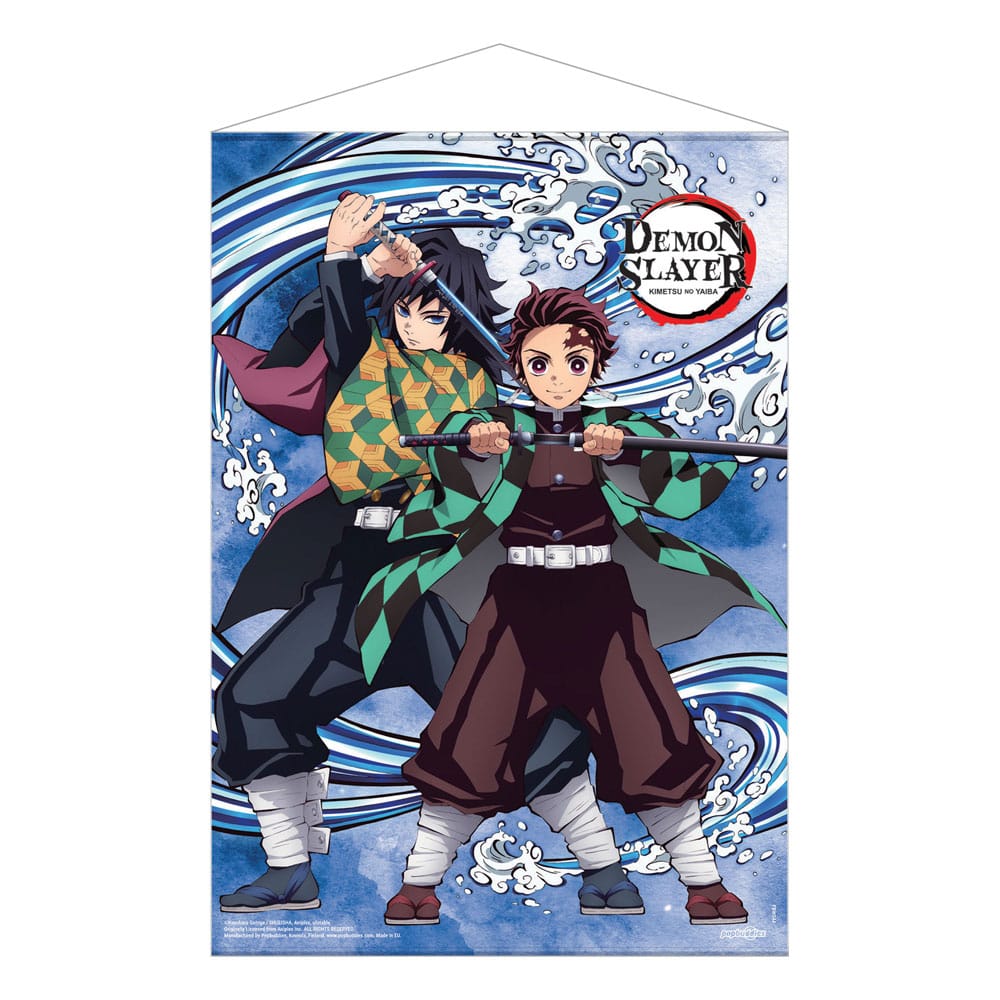 POPbuddies Demon Slayer: Kimetsu no Yaiba Wallscroll Tanjiro Kamado and Giyu Tomioka Water Breathing 50 x 70 cm