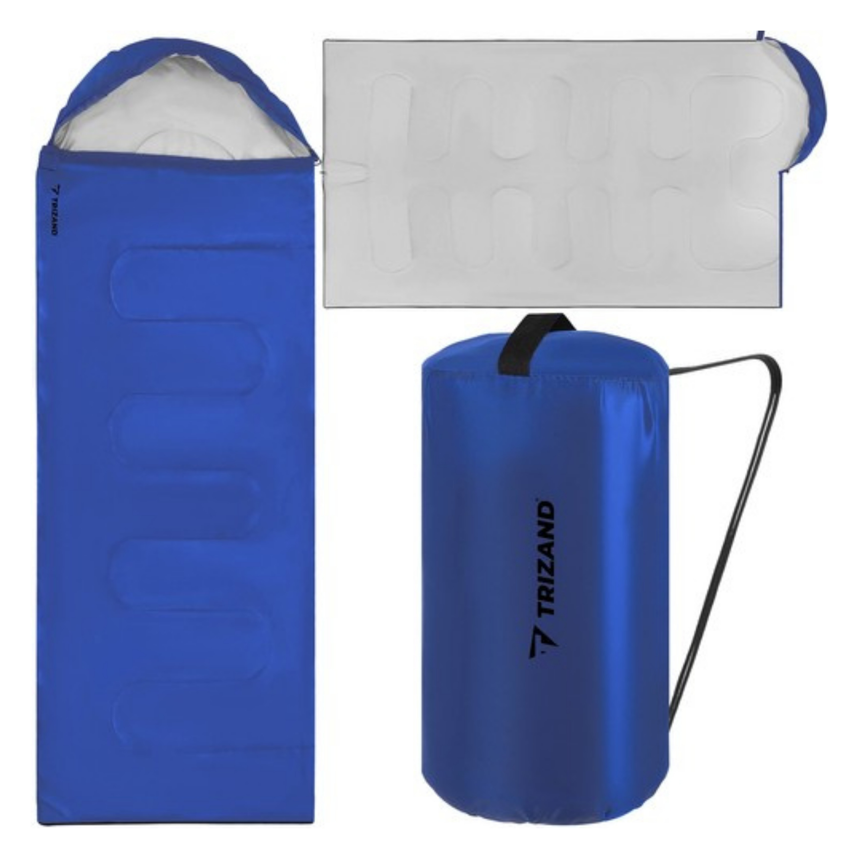 Trizand slaapzak - blauw - 200 x 75 cm - 0,9 kg - kamperen - slaapzak/dekbed - 2 in 1 -