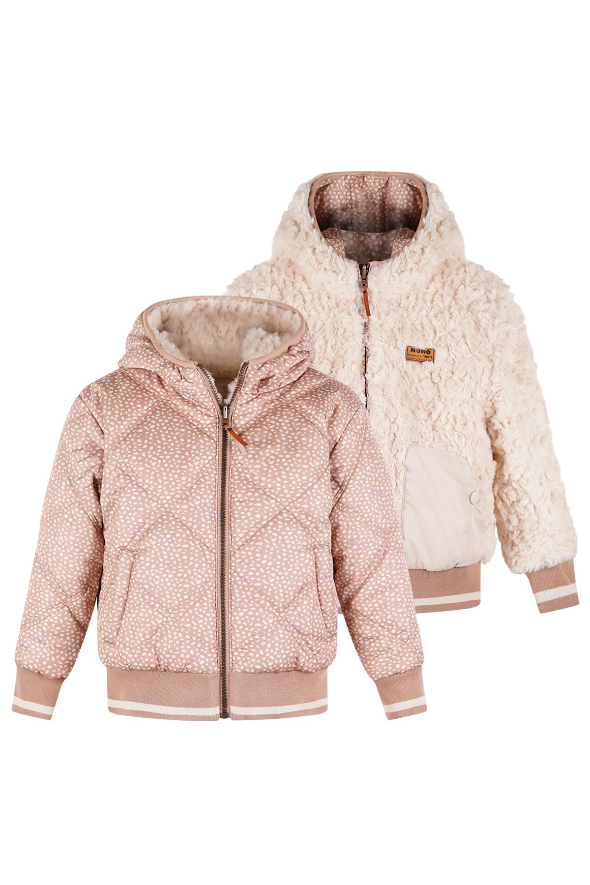 NoNo winter bomberjack meisjes - bruin - Bomby - reversible, capuchon