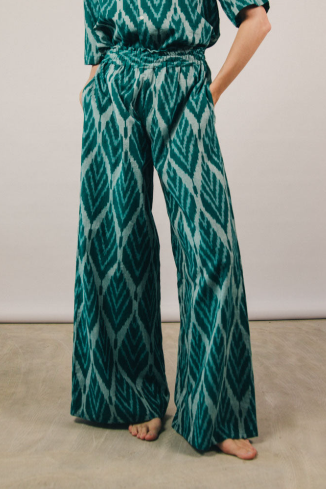 El.rÃ©sidu Damen vegan Hose Madhu Ikat GrÃ¼n