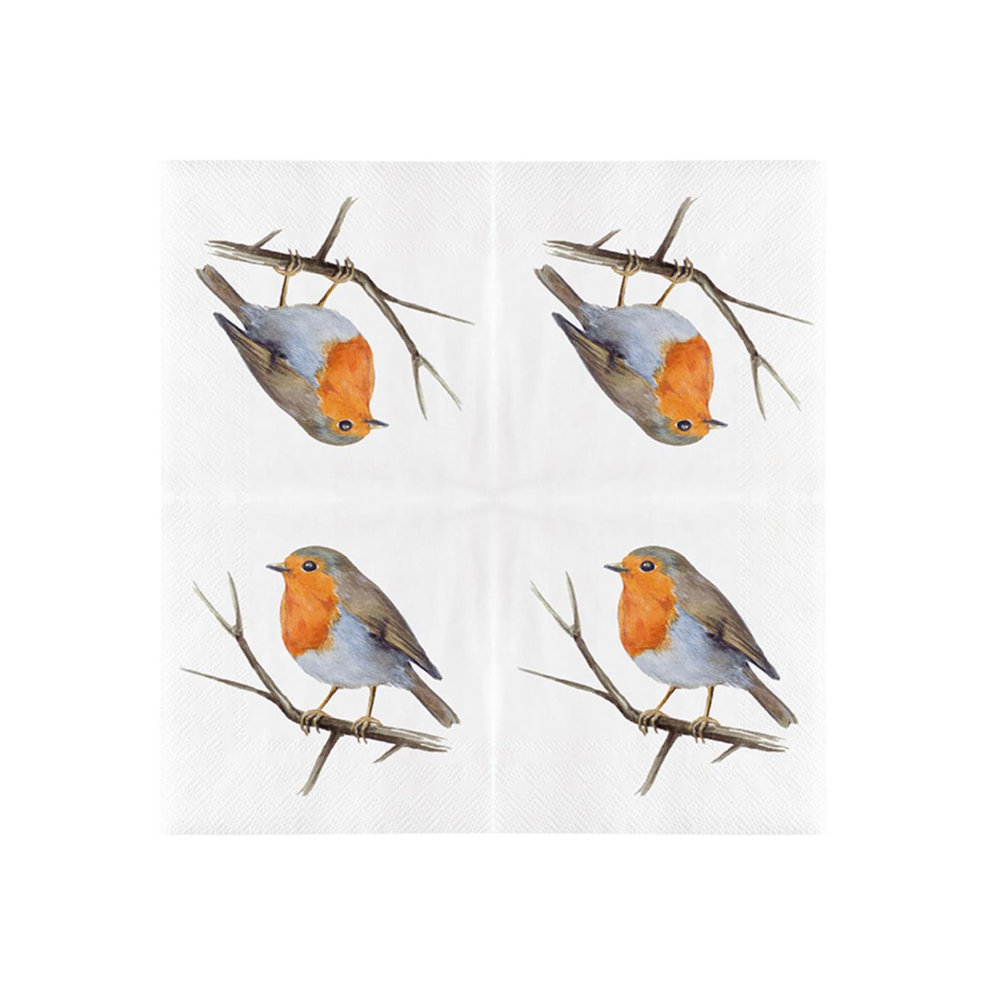 Esschert Design Servetten roodborst 33cm