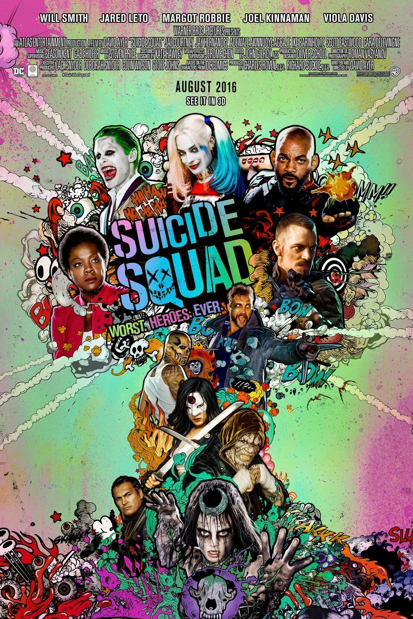 Karo-art Poster - Suicide Squad, 2016, Originele Filmposter, Premium Print, Professioneel Fotopapier