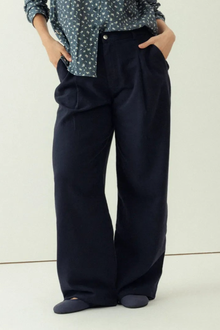 Clotsy Damen vegan Hose Oihana Marineblau