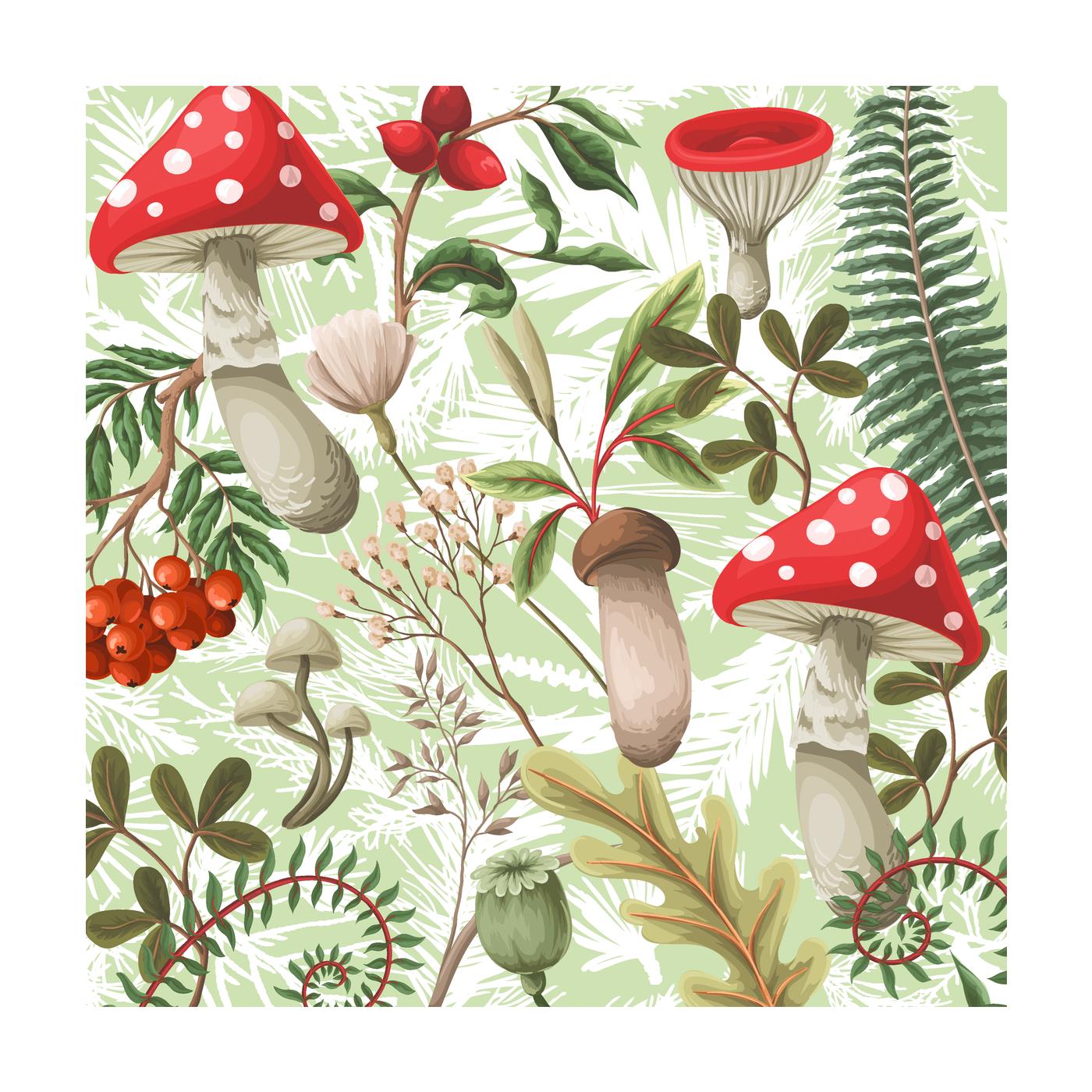 Duni Servetten Forest Fungi 33x33cm