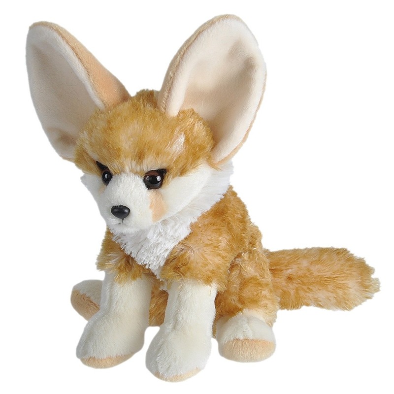 Wild Republic pluche woestijnvos - knuffel - 20 cm - Fennec vos - beige - dieren knuffels -