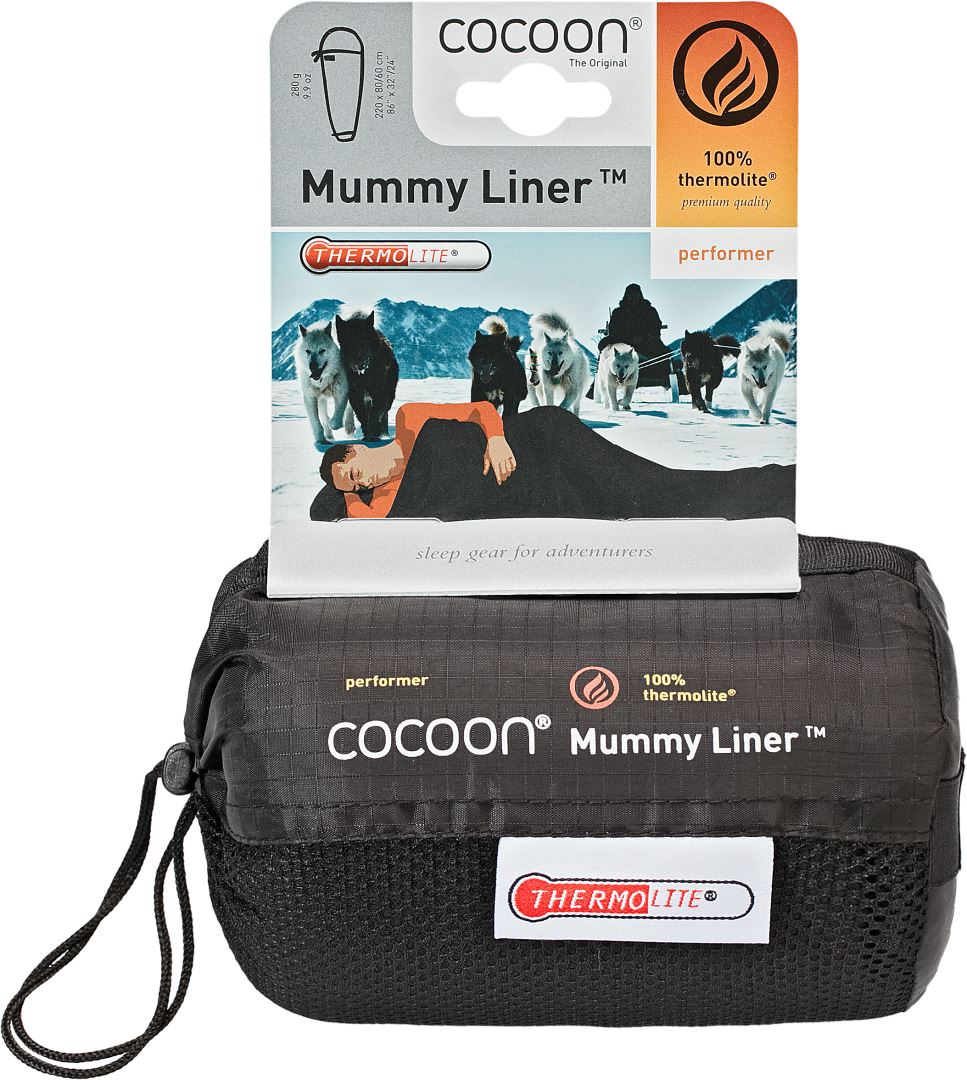 Cocoon Mummyliner, Thermolite Performer, Volcano Black Lakenzak