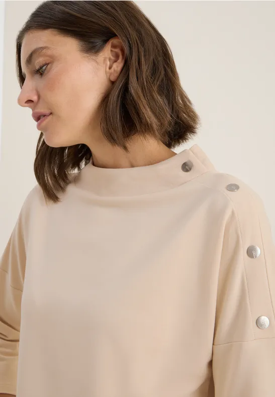 Cecil Shirt met 3/4 mouwen met knoopdetail