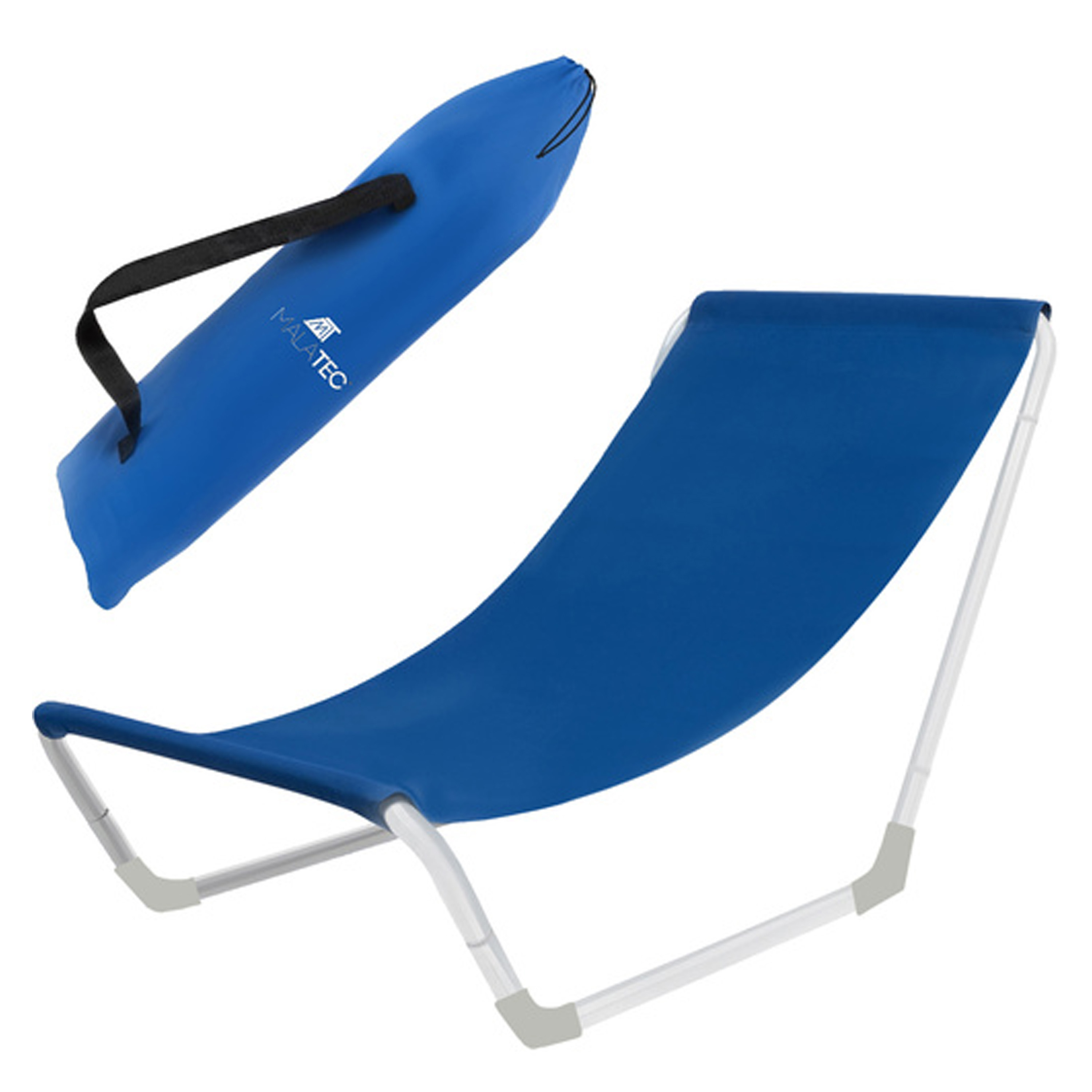 Malatec Strandstoel - opvouwbaar - lichtgewicht - draagbaar - blauw - 95 x 60 x 45 cm -