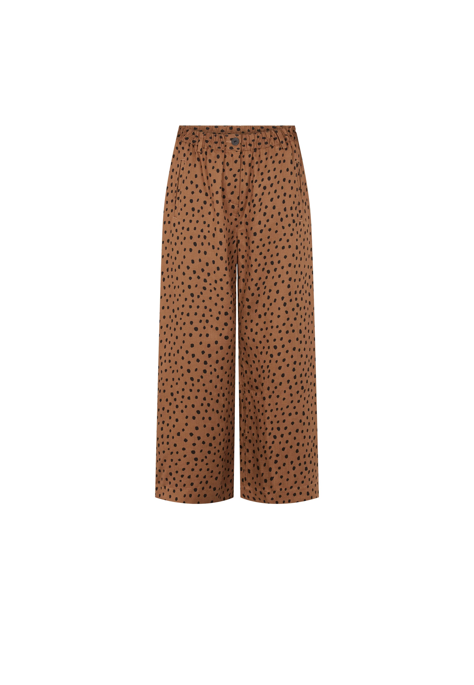 LAURIE Damen vegan Hose Hilde Loose Crop Camel Print
