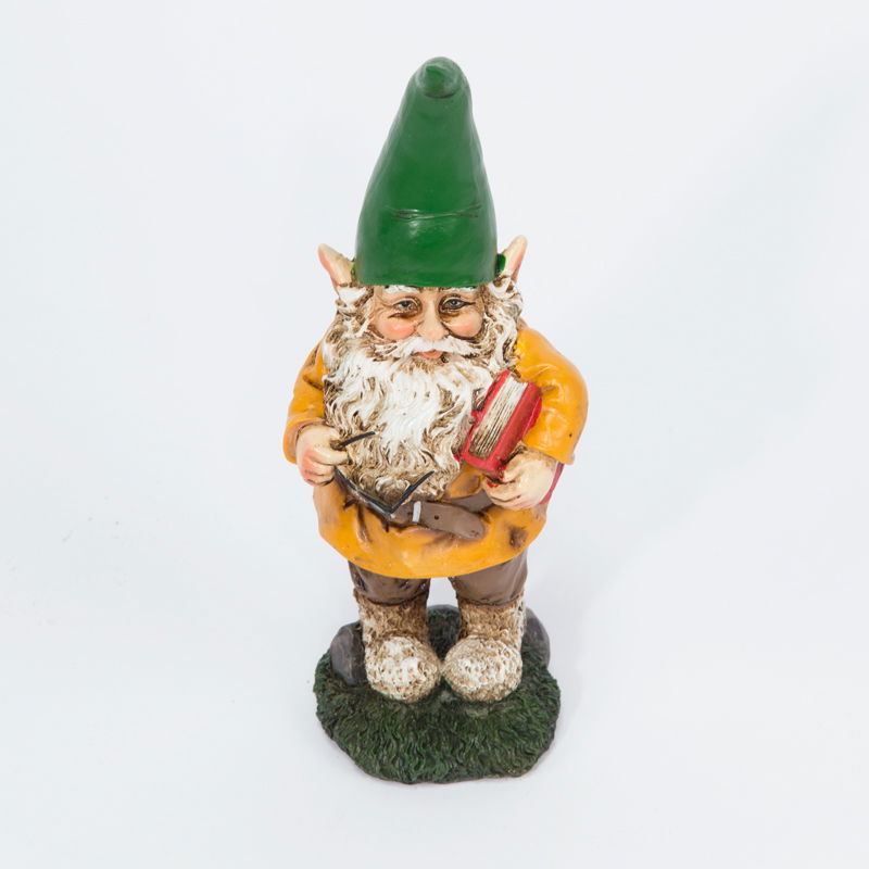 Oosterik home Tuinkabouter met leesbril en rood boek - 