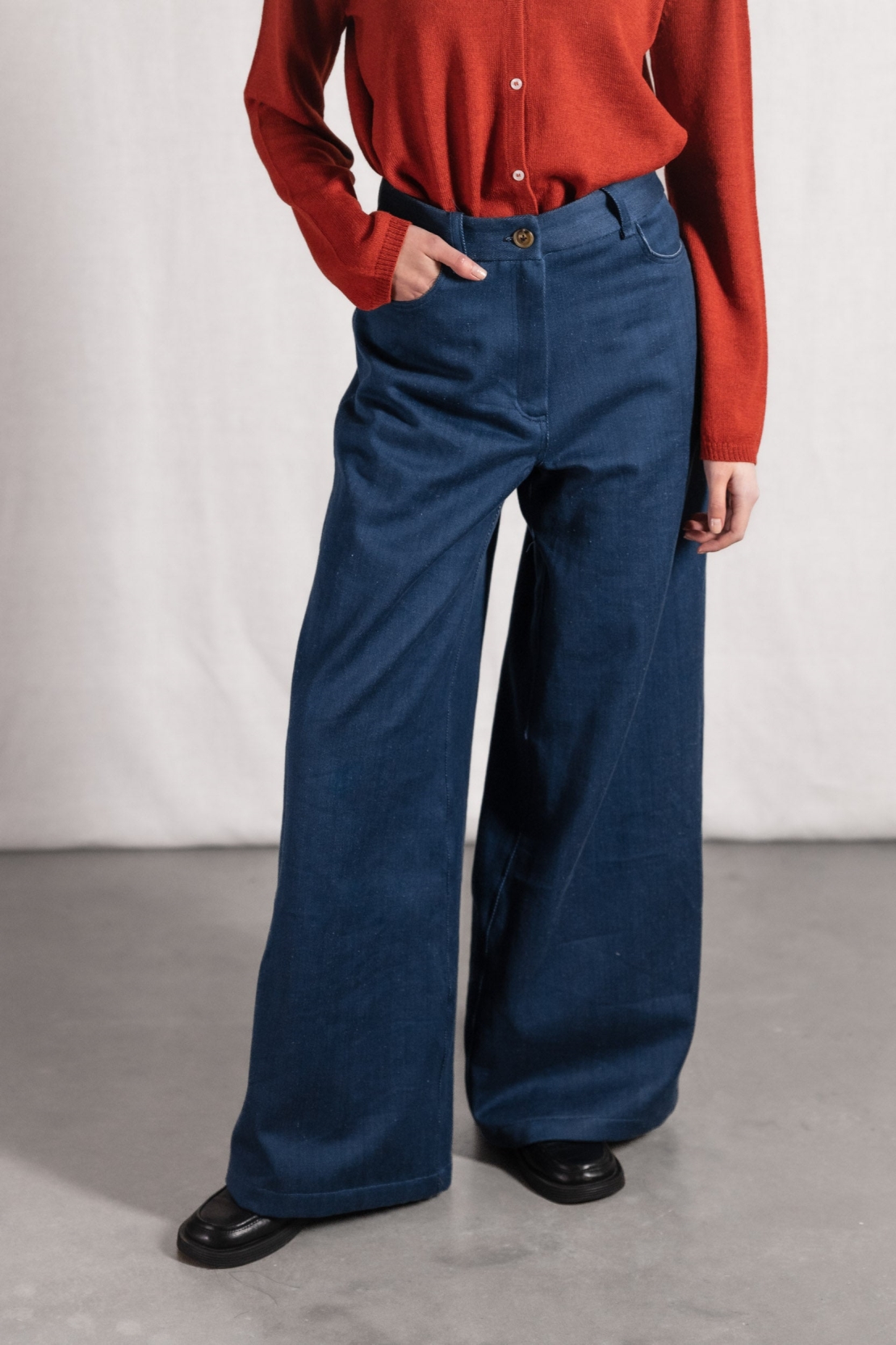 Jyoti Fair Works Damen vegan Hose Tarani Blue Denim