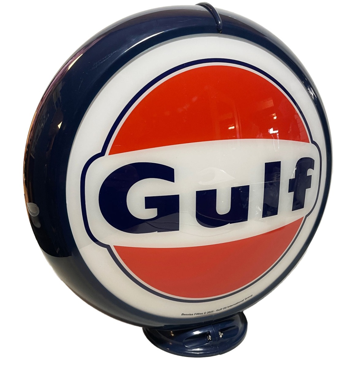 Fiftiesstore Gulf Logo Benzinepomp Bol - PVC Lensen - Officieel Gelicenseerd