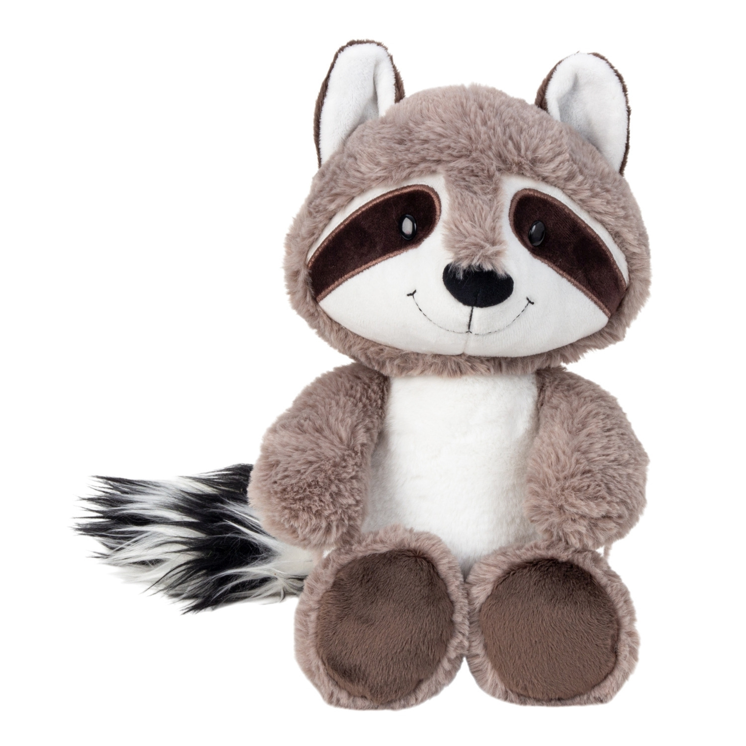 Mel-O-Design Knuffeldier Wasbeer - zachte pluche stof - grijs - zittend - knuffelbeer - 28 cm -