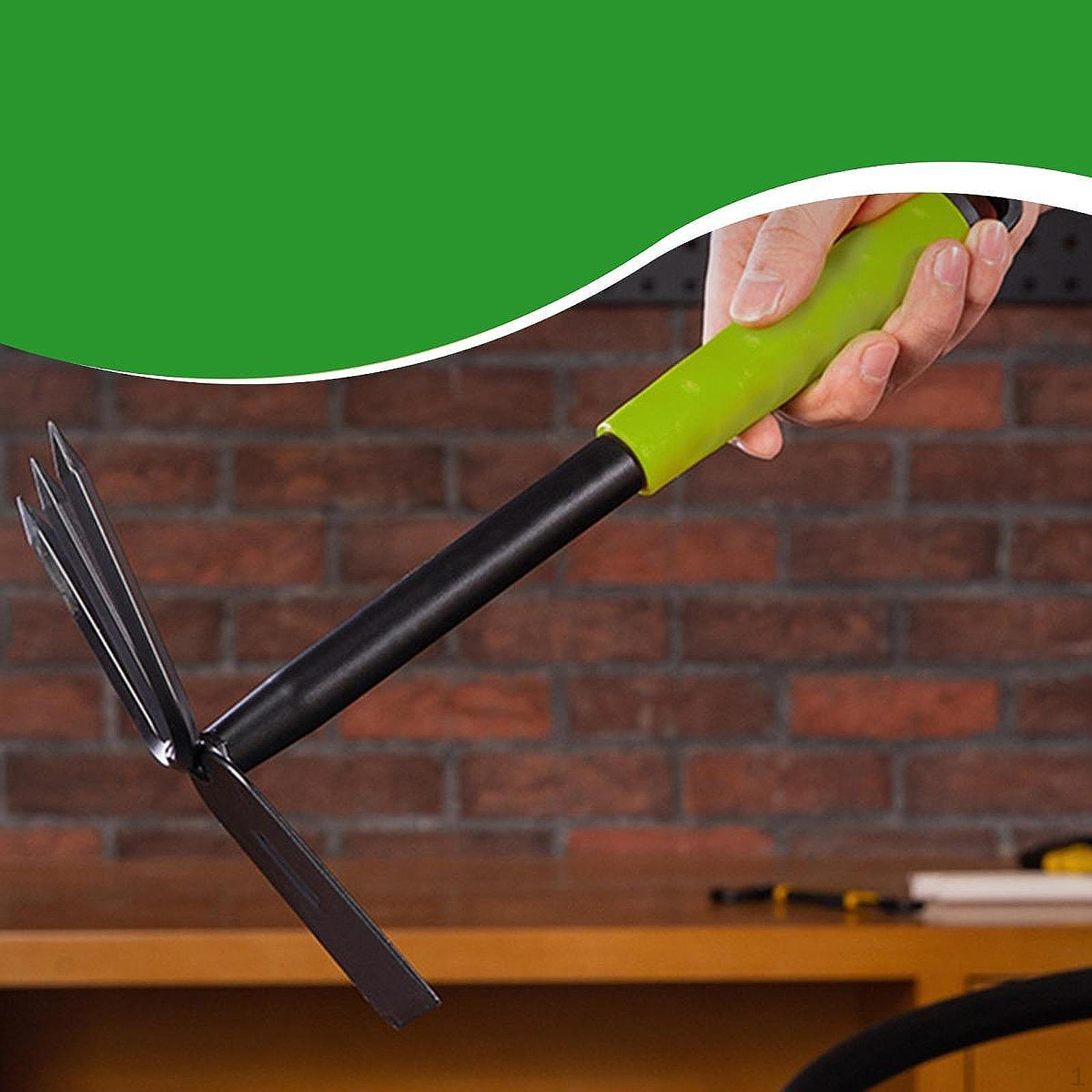 Quality Life Hoe and Cultivator Garden Tool 2 in 1 Double Head Rake Hand Tiller for Planting Cultivating