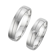 Unique Trouwringen met Diamant breedte 4,5 mm
