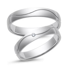 Unique Trouwringen witgoud met Diamant breedte 4 mm