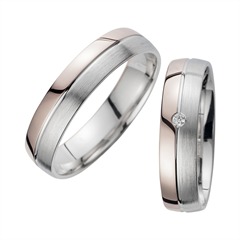 Unique Trouwringen met Diamant breedte 5 mm