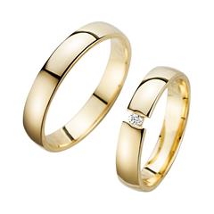 Unique Trouwringen met Diamant breedte 4 mm