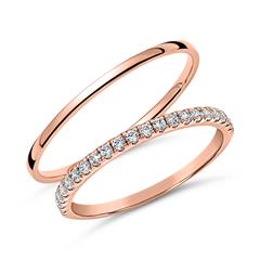Brilladia FairJewel Trouwring gezet in 585 roségoud met Labdiamanten
