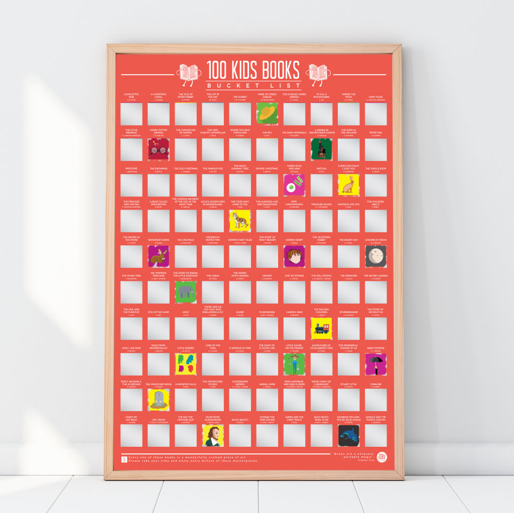 Gift Republic Krasposter - 100 Kinderboeken