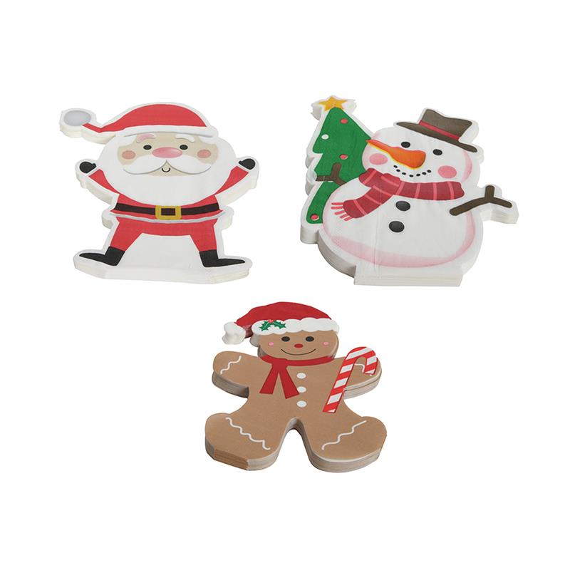 Svenska Living Servetten gingerbread/kerstman/sneeuwpop