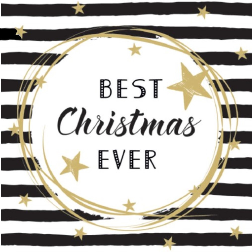 Duni Kerstservetten - 20x - Best Christmas Ever - gedecoreerd - 33 x 33 cm - 3 laags -