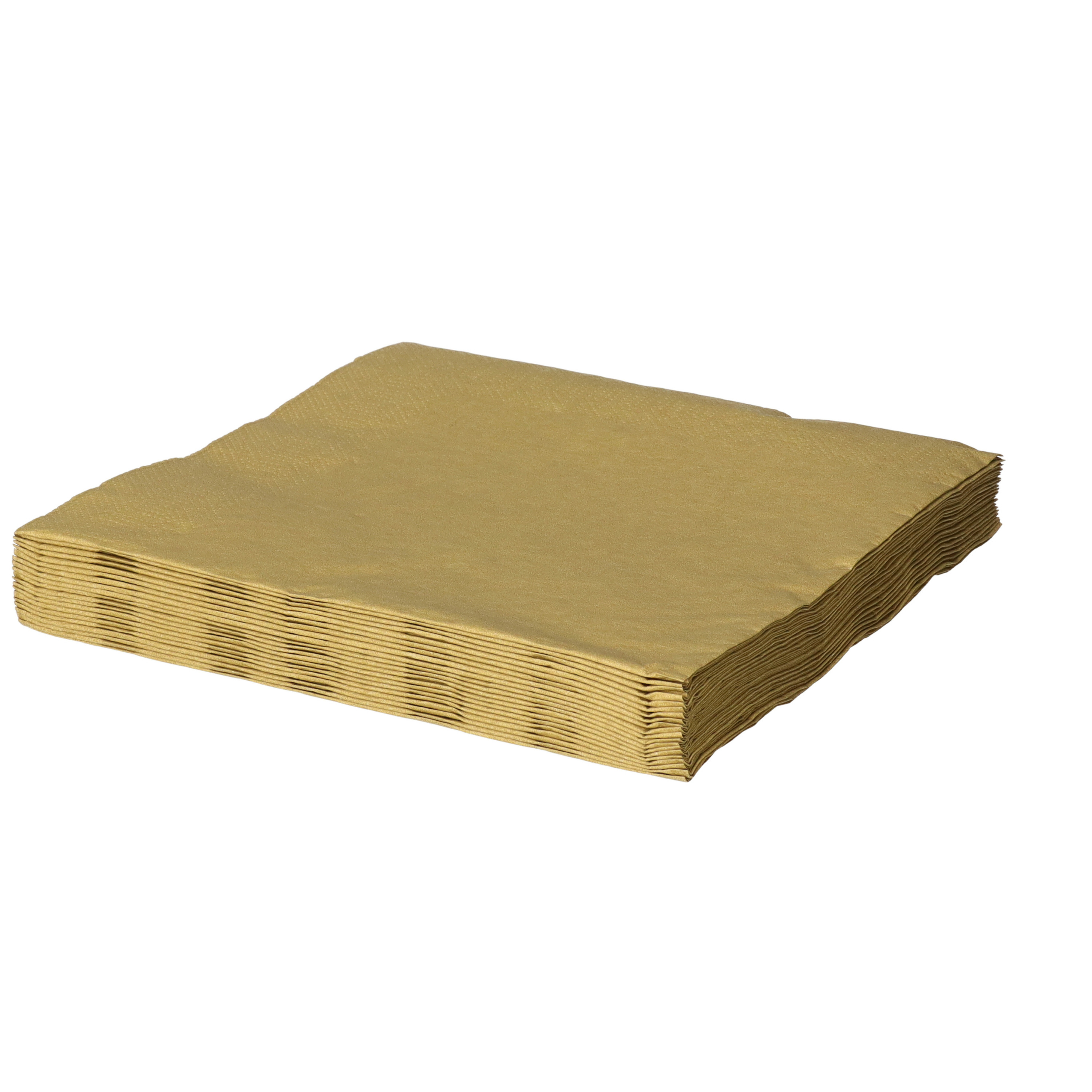 Daisy Kerst servetten - 20x st - 33 x 33 cm - goud - lunch/diner servetten -