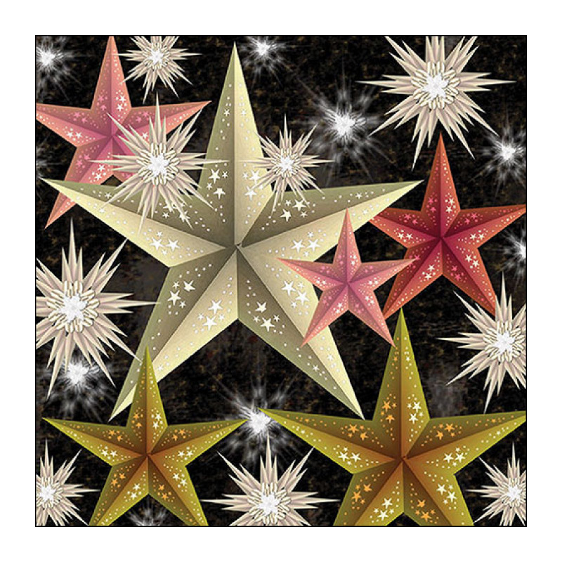 Ambiente Kerst thema servetten - 20x st - 33 x 33 cm - kerststerren print -