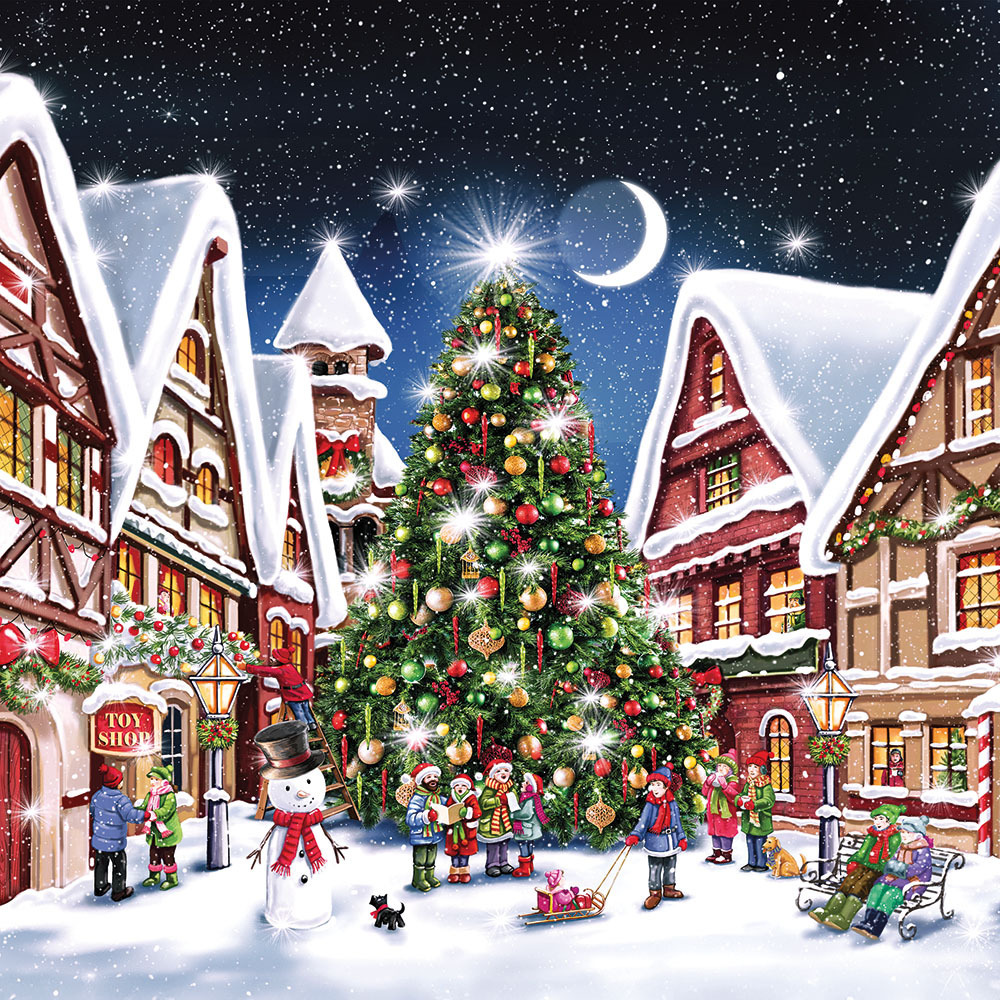 Ambiente Kerst thema servetten - 20x st -℃ winterse kerstprint - 33 x 33 cm - kerstdiner - kerstservetten -