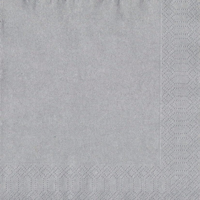 Merkloos 20x Kerst servetten zilver unikleur 33 x 33 cm -